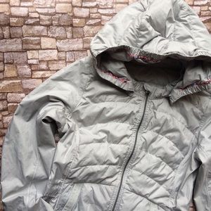 Lululemon Sz 4/S Gray Ruffle Hem Puff Jacket Light